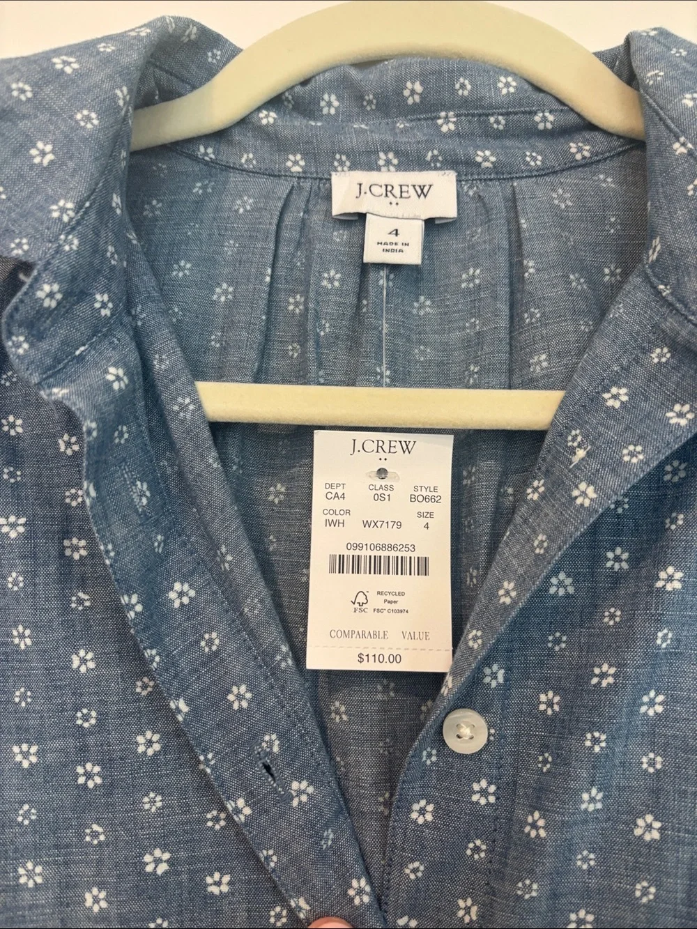 J. Crew chambray button